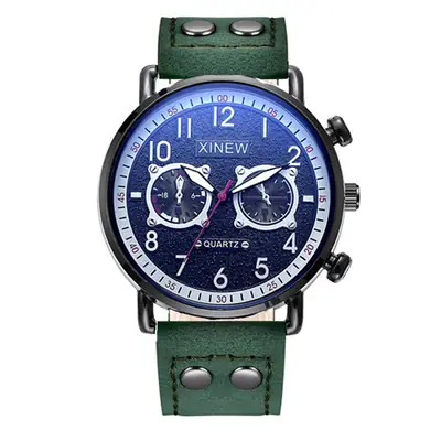 Xinew Men's Green Quartz Chronograph Watch