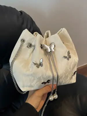 Silver Marble Crossbody Bag for Women 2024