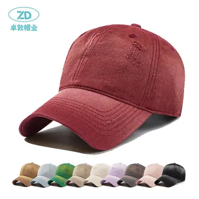 Men Distressed Cotton Baseball Cap Large Bim Grey