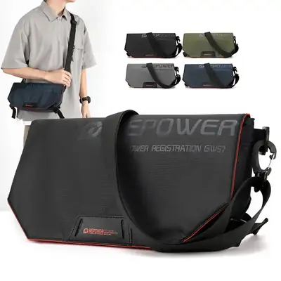 Men's Black Crossbody Bag Large Capacity Multi-Functional