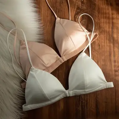 White French Triangle Cup Bra Satin New Style