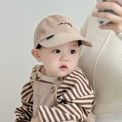 New Kids Cap Beige Baseball Western Style