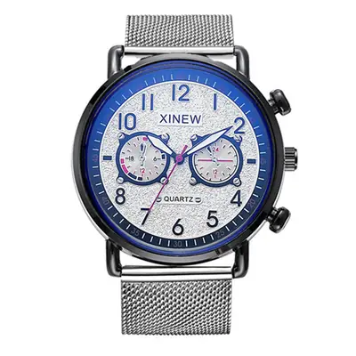 Men Xinew Blue Chronograph Stainless Steel Watch