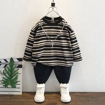 Boys Fake Two-Piece Sweatshirt 2025 Spring
