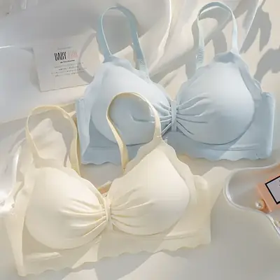Traceless Underwear Women Small Chest Gathering Anti-Sagging Bra Set