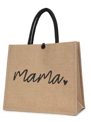 Linen Women's Commuter Bag with Geometric Print