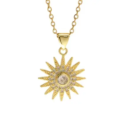 Micro-inlaid zircon Joker geometric pendant necklace European and American niche temperament clavicle copper plated real gold clavicle chain cross-border batch