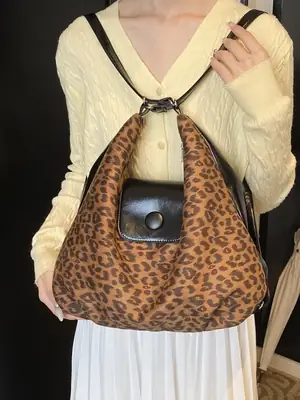 Leopard Print Large Capacity Women's Tote Bag