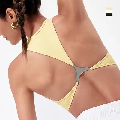 Yoga Vest Women's Shockproof Sports Underwear Metal Beauty Back Bra with Chest Pad Naked Running Fitness Wear