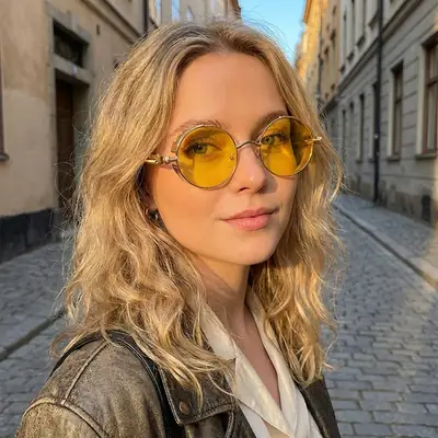 European American Cross-Border Steampunk Sunglasses Black Ice Blue