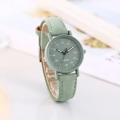 Elegant Black Women's Watch with Leather Strap