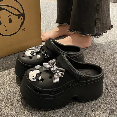 Hello Kitty EVA Clogs Black Summer Non-Slip