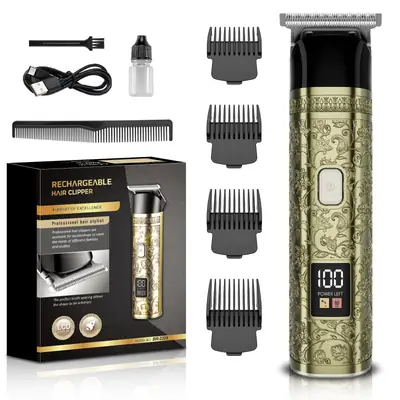 Rechargeable Electric Hair Clipper with 5 Blades