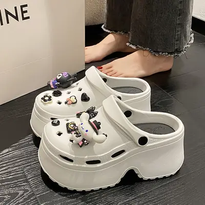 Women Cartoon Cave Shoes White 2024 Summer Non-Slip