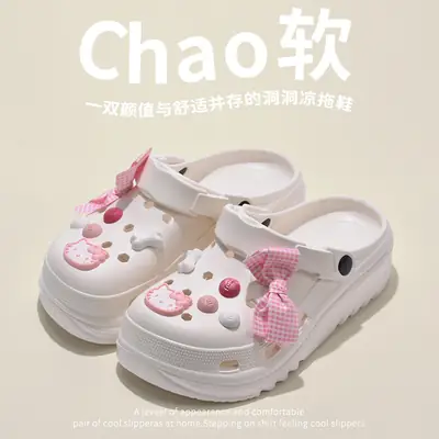 Women KT Cat Toe Non-Slip High Heeled Sandals White Pink
