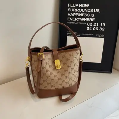 Cross-Border Brown Monogram Shoulder Bag for Women