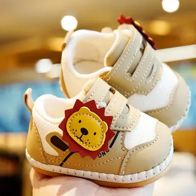 Baby shoes soft bottom non-slip spring and autumn beginner baby shoes 0-1 years old anti-drop toddler shoes cartoon breathable