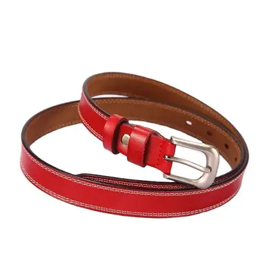 Women's Black Cowhide Belt with Silver Buckle