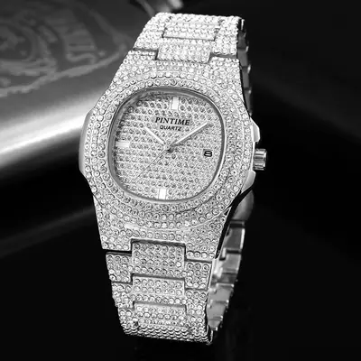 Men's Diamond Star Steel Band Quartz Watch