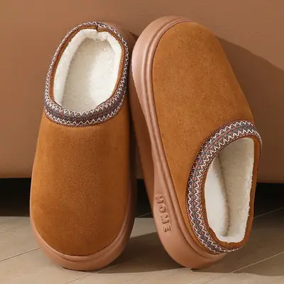 2024 Cross-border Explosions Autumn and Winter Home 4.0 Thick Slippers Women's Indoor Outdoor Thick Bottom Warm Cotton Slippers