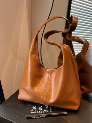 Meilade Women's Black Metallic Tote Bag Set Large Capacity