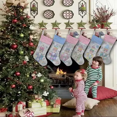 Christmas Stocking with Nutcracker Design