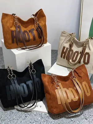 Large Capacity Korean Style Letter Shoulder Bag for Women