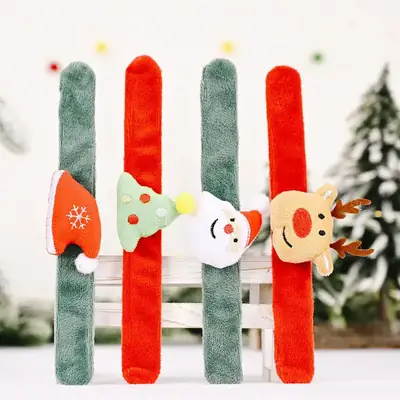 New Christmas Decorations Flannel Clap Circle Creative Old Man Snowman Children's Gift Christmas Bracelet