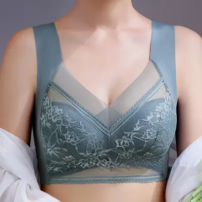 Lace Underwear Women's Large Chest Showy Small No Mark Steel Ring Gathering