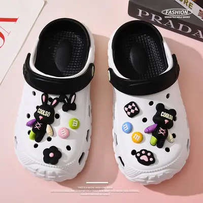 Women's Cute Bear Design Thick Sandals Grey
