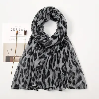 Leopard Print Women's Scarf Casual Travel Muslim Turban