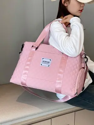 Turquoise Quilted Duffle Bag for Travel & Fitness