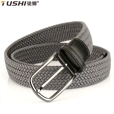 Men & Women Black Canvas Belt with Black Pin Buckle