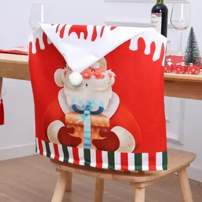 New Cross-Country Christmas Chair Cover with Snowman Deer Design