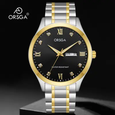 ORSGA Silver Dial Men's Watch with Live Quartz & Diamond Resistant