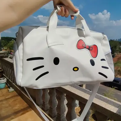Hello Kitty Travel Bag White Large Capacity Crossbody