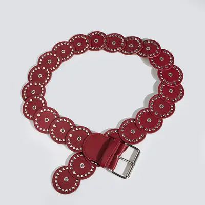Black Heavy Rivet Belt for Women