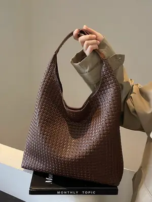 Women's Large Capacity Woven Tote Bag Summer 2024