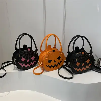 Halloween Pumpkin Shoulder Bag Orange 2024
