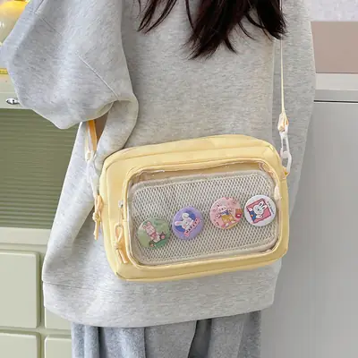 Pink Transparent Shoulder Crossbody Bag for Girls