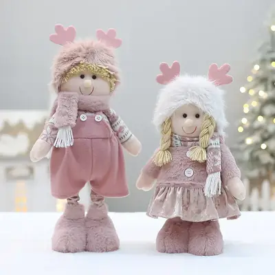 Christmas New Pink Velvet Doll for Boys Girls