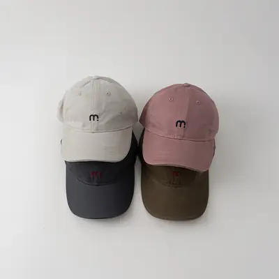 Kids Baseball Cap Maroon Letter m Embroidered