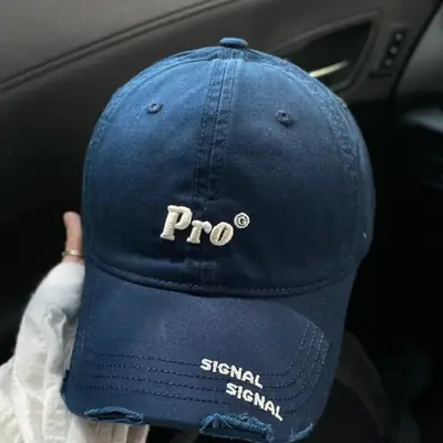 Navy Blue Pro Baseball Cap for Girls Round Face