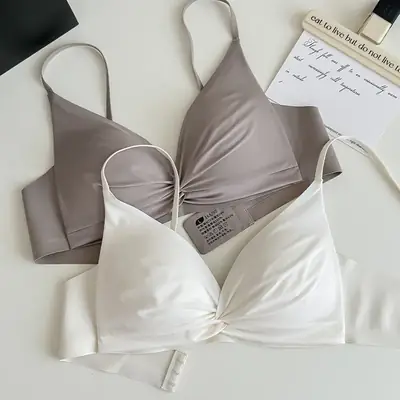 Silk Push-Up Triangle Cup Bra for Women