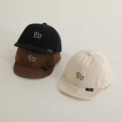Baby Cap Grey Embroidered Korean Style