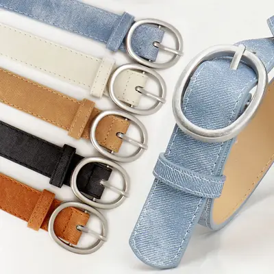 Women's Tan Suede Oval Belt Casual Wear