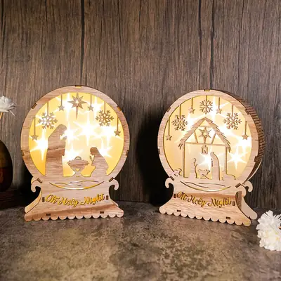 Christmas Wooden Ornament "It's a Good Night" Decor