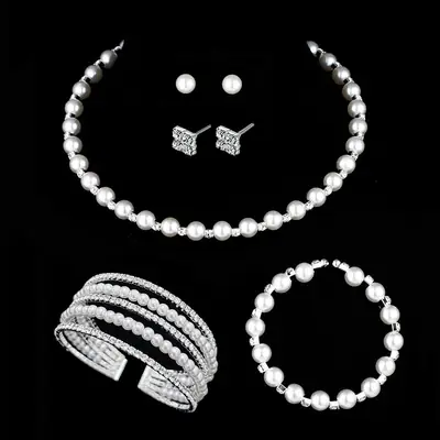 5-Piece Pearl Jewelry Set for Women European American