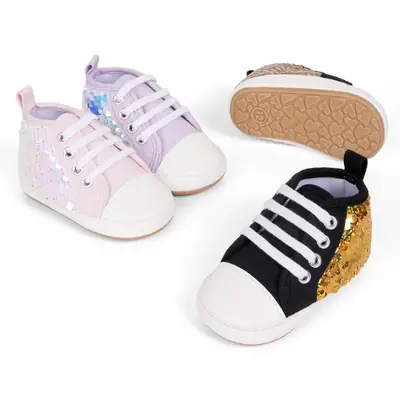 Toddler Sequined Canvas Shoes Non-Slip Sole