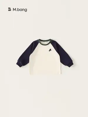 Bangxuan Boys Raglan Sleeve Sweatshirt White Black Autumn